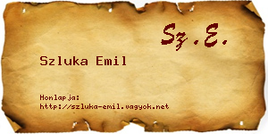 Szluka Emil névjegykártya
